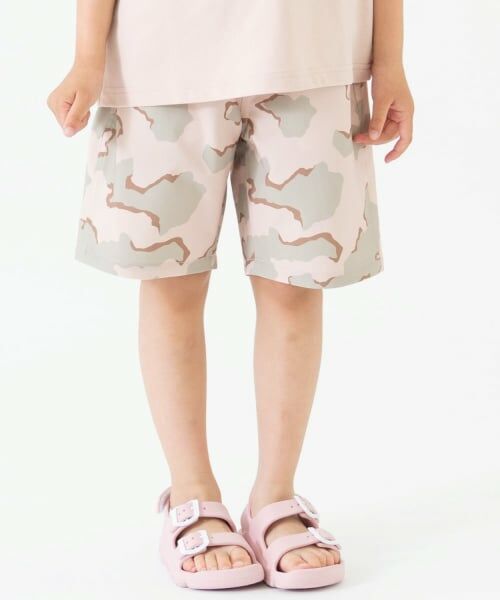 and D.petitmain / アンドディー. プティマイン ショート・ハーフ・半端丈パンツ | 【水陸両用】柄ショートパンツ（薄カーキ）