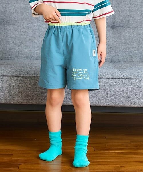 and D.petitmain / アンドディー. プティマイン ショート・ハーフ・半端丈パンツ | 【水陸両用】ワンポイントロゴショートパンツ（グリーン）