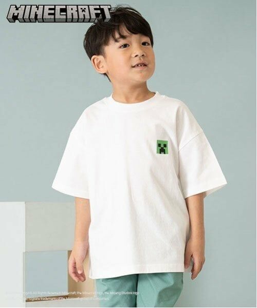 and D.petitmain / アンドディー. プティマイン Tシャツ | 【マインクラフト】【親子リンク】KIDSキャラクターTEE（白）