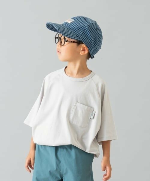 and D.petitmain / アンドディー. プティマイン Tシャツ | 【綿100%】【365D.】無地ポケットビッグ半T（ライト グレー）