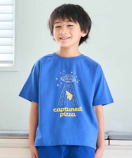 and D.petitmain / アンドディー. プティマイン Tシャツ | ［大人気につき再入荷！］【綿100%】【365D.】OFUZAKEグラフィックワイド半T（ブルー）