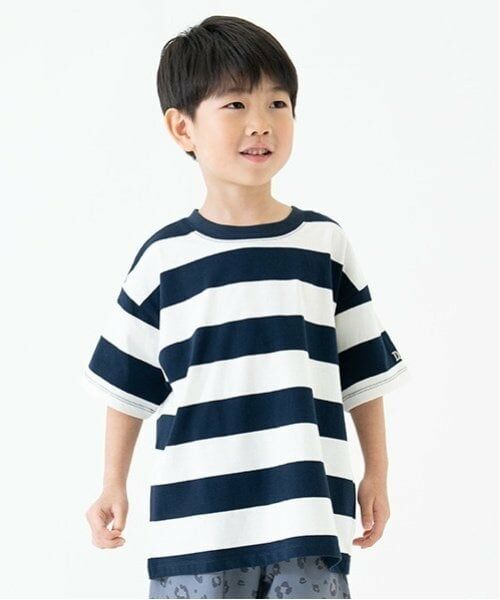 and D.petitmain / アンドディー. プティマイン Tシャツ | 【365D.】アソートボーダーワイド半T（紺）