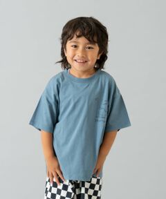 and D.petitmain / アンドディー. プティマイン Tシャツ | 【綿100%】恐竜ステッチ刺しゅうワイド半T