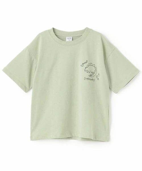 and D.petitmain / アンドディー. プティマイン Tシャツ | 【綿100%】恐竜ステッチ刺しゅうワイド半T | 詳細15