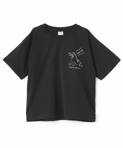 and D.petitmain / アンドディー. プティマイン Tシャツ | 【綿100%】恐竜ステッチ刺しゅうワイド半T | 詳細17