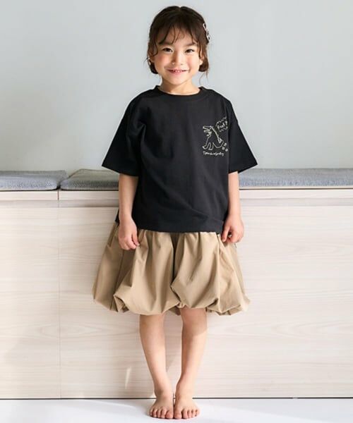 and D.petitmain / アンドディー. プティマイン Tシャツ | 【綿100%】恐竜ステッチ刺しゅうワイド半T | 詳細6