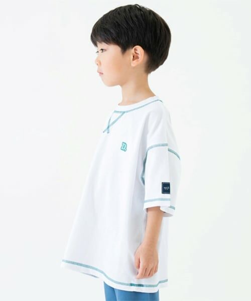 and D.petitmain / アンドディー. プティマイン Tシャツ | 【綿100%】配色ステッチビッグ半T | 詳細1