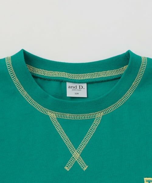 and D.petitmain / アンドディー. プティマイン Tシャツ | 【綿100%】配色ステッチビッグ半T | 詳細11