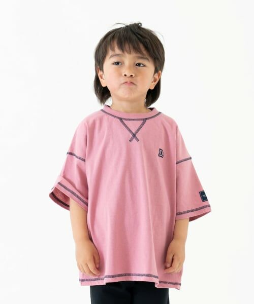 and D.petitmain / アンドディー. プティマイン Tシャツ | 【綿100%】配色ステッチビッグ半T | 詳細6