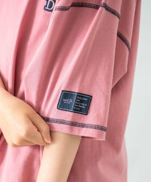 and D.petitmain / アンドディー. プティマイン Tシャツ | 【綿100%】配色ステッチビッグ半T | 詳細9