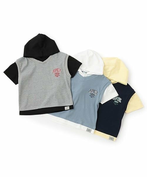 and D.petitmain / アンドディー. プティマイン パーカー | ベストレイヤード半袖パーカー | 詳細15