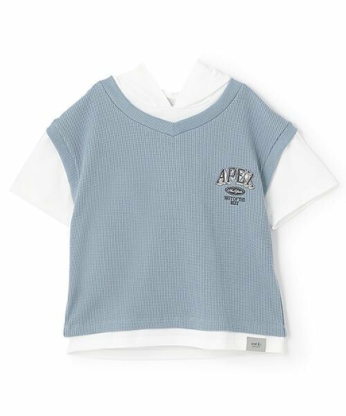 and D.petitmain / アンドディー. プティマイン パーカー | ベストレイヤード半袖パーカー | 詳細17