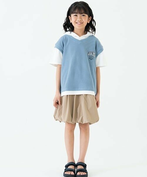 and D.petitmain / アンドディー. プティマイン パーカー | ベストレイヤード半袖パーカー | 詳細6