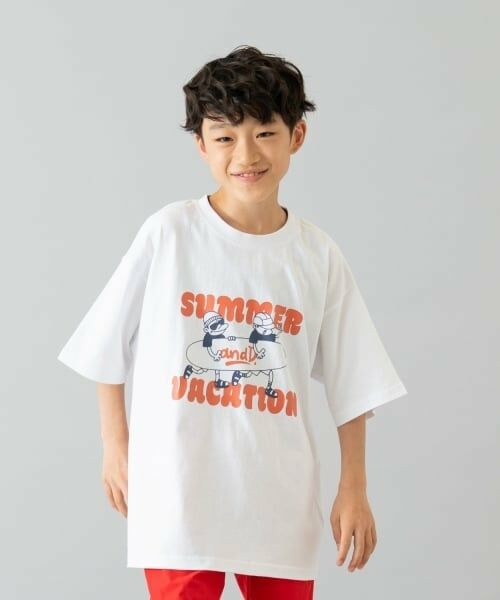 and D.petitmain / アンドディー. プティマイン Tシャツ | ［大人気につき再入荷！］【綿100%】【365D.】夏満喫プリントワイド半T | 詳細7