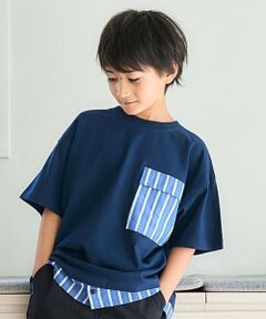 and D.petitmain / アンドディー. プティマイン Tシャツ | シャツレイヤード風ビッグ半T