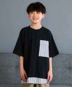 and D.petitmain / アンドディー. プティマイン Tシャツ | シャツレイヤード風ビッグ半T