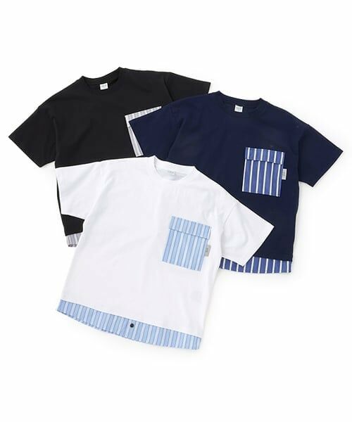 and D.petitmain / アンドディー. プティマイン Tシャツ | シャツレイヤード風ビッグ半T | 詳細16