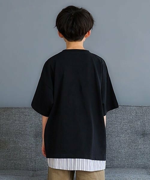 and D.petitmain / アンドディー. プティマイン Tシャツ | シャツレイヤード風ビッグ半T | 詳細2