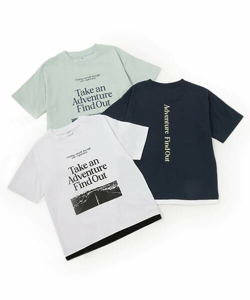 and D.petitmain / アンドディー. プティマイン Tシャツ | 【綿100%】【親子リンク】Kids裾レイヤードワイド半T | 詳細18