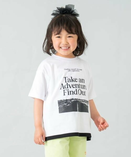 and D.petitmain / アンドディー. プティマイン Tシャツ | 【綿100%】【親子リンク】Kids裾レイヤードワイド半T | 詳細3