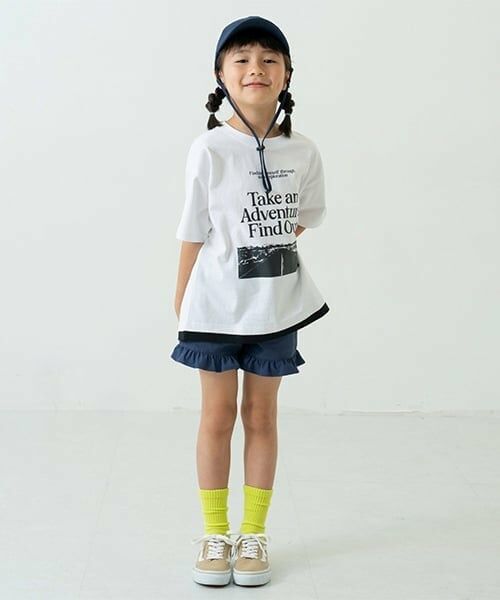 and D.petitmain / アンドディー. プティマイン Tシャツ | 【綿100%】【親子リンク】Kids裾レイヤードワイド半T | 詳細7