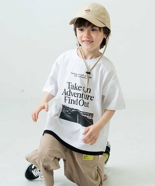 and D.petitmain / アンドディー. プティマイン Tシャツ | 【綿100%】【親子リンク】Kids裾レイヤードワイド半T | 詳細8