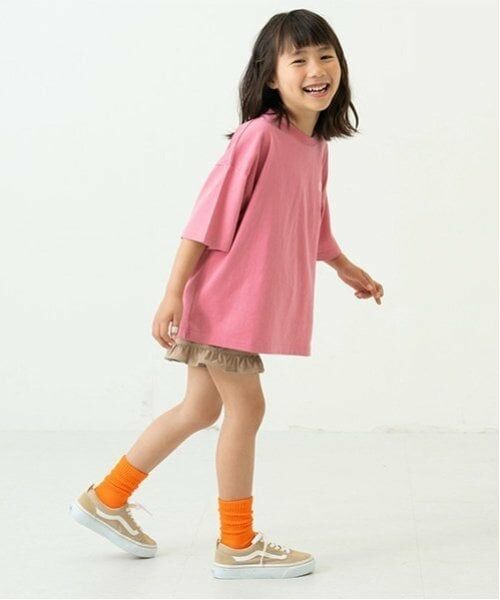 and D.petitmain / アンドディー. プティマイン Tシャツ | 【綿100%】【親子リンク】Kidsロゴ刺しゅうビッグ半T | 詳細4