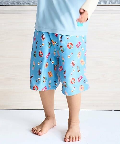 and D.petitmain / アンドディー. プティマイン 水着・スイムグッズ | 【SWIM】ダブルウエストスイムハーフパンツ（サックス）