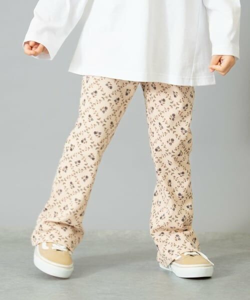 and D.petitmain / アンドディー. プティマイン レギンス・スパッツ | 【365D.】防汚フライスフレアレギンス (ベージュ)