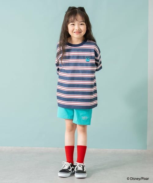 and D.petitmain / アンドディー. プティマイン Tシャツ | 【モンスターズ・インク】マルチボーダービッグ半T（紺）