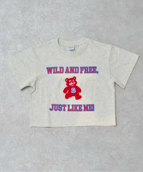 and D.petitmain / アンドディー. プティマイン Tシャツ | 【綿100%】カレッジくま半袖T（オートミール）