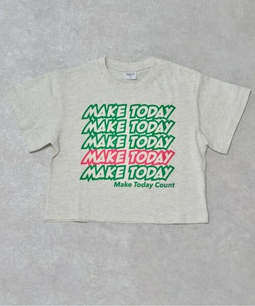 and D.petitmain / アンドディー. プティマイン Tシャツ | 【綿100%】メッセージ5行ロゴ半袖T（オートミール）