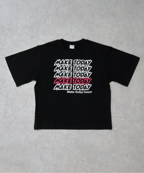 and D.petitmain / アンドディー. プティマイン Tシャツ | 【綿100%】メッセージ5行ロゴ半袖T（黒）