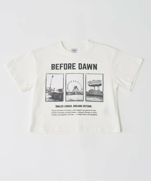 and D.petitmain / アンドディー. プティマイン Tシャツ | 【綿100%】遊園地フォトプリント半袖T(白)