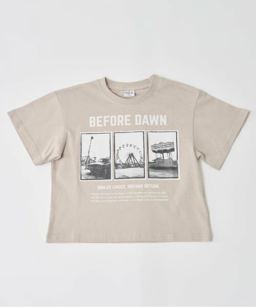 and D.petitmain / アンドディー. プティマイン Tシャツ | 【綿100%】遊園地フォトプリント半袖T(グレージュ)
