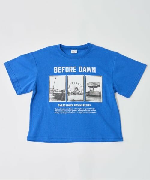 and D.petitmain / アンドディー. プティマイン Tシャツ | 【綿100%】遊園地フォトプリント半袖T(ブルー)