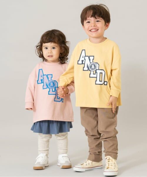 and D.petitmain / アンドディー. プティマイン Tシャツ | 【USAコットン】ANDロゴカレッジワイドロンT | 詳細1