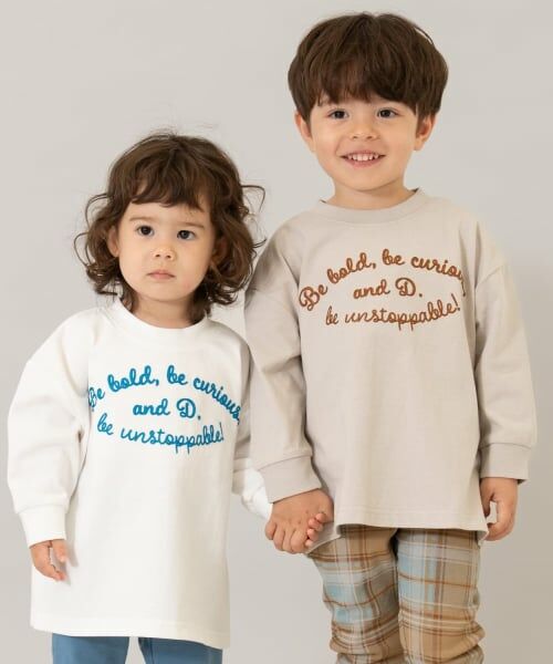 and D.petitmain / アンドディー. プティマイン Tシャツ | 【USAコットン】チェーンステッチロゴワイドロンT | 詳細1