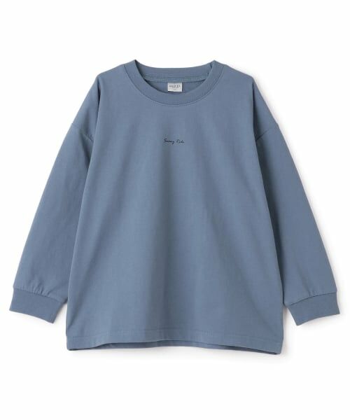 and D.petitmain / アンドディー. プティマイン Tシャツ | 【USAコットン】バックフォトワイドロンT（ブルー グレー）