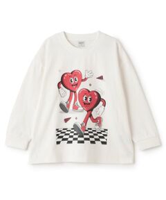 and D.petitmain / アンドディー. プティマイン Tシャツ | 【USAコットン】ハートキャラモチーフワイドロンT
