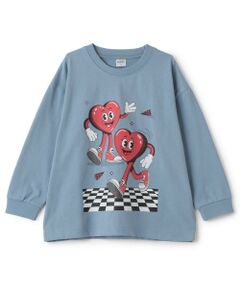 and D.petitmain / アンドディー. プティマイン Tシャツ | 【USAコットン】ハートキャラモチーフワイドロンT