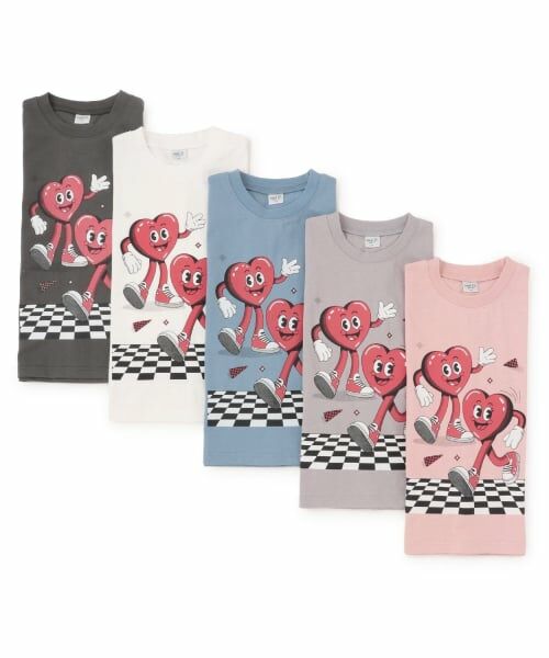 and D.petitmain / アンドディー. プティマイン Tシャツ | 【USAコットン】ハートキャラモチーフワイドロンT | 詳細6