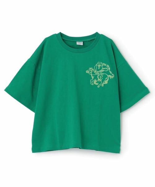 and D.petitmain / アンドディー. プティマイン Tシャツ | 【綿100%】Dジョッキープリント半袖T（グリーン）