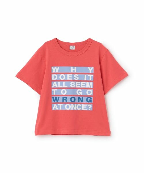 and D.petitmain / アンドディー. プティマイン Tシャツ | 【綿100%】マーカーロゴ半袖T（ディープ ピンク）