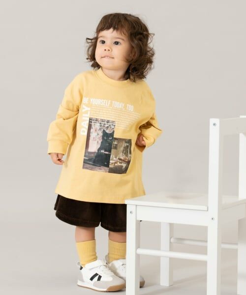 and D.petitmain / アンドディー. プティマイン Tシャツ | 【USAコットン】CATフォトプリントロンT | 詳細1