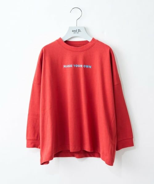 and D.petitmain / アンドディー. プティマイン Tシャツ | 【Penfield】KIDS防汚蓄光ロゴBIGロンT（赤）