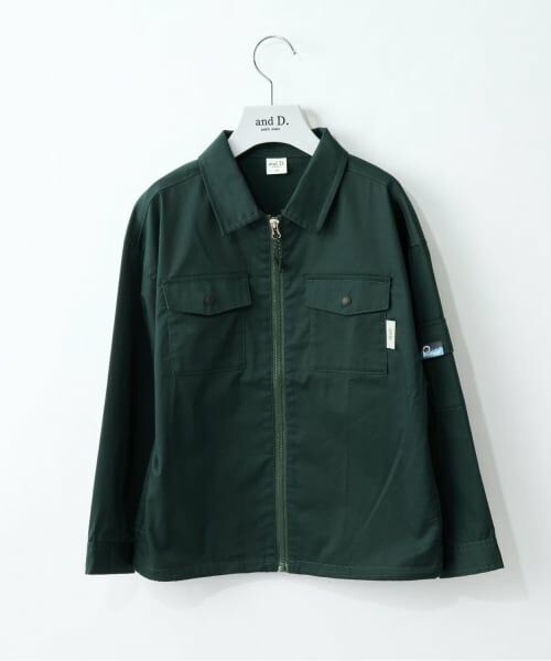 and D.petitmain / アンドディー. プティマイン ブルゾン | 【Penfield】KIDS Wポケットシャツジャケット（ディープ グリーン）