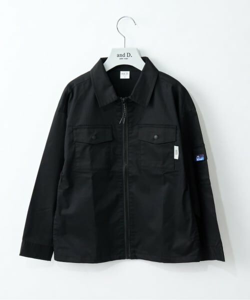 and D.petitmain / アンドディー. プティマイン ブルゾン | 【Penfield】KIDS Wポケットシャツジャケット（黒）