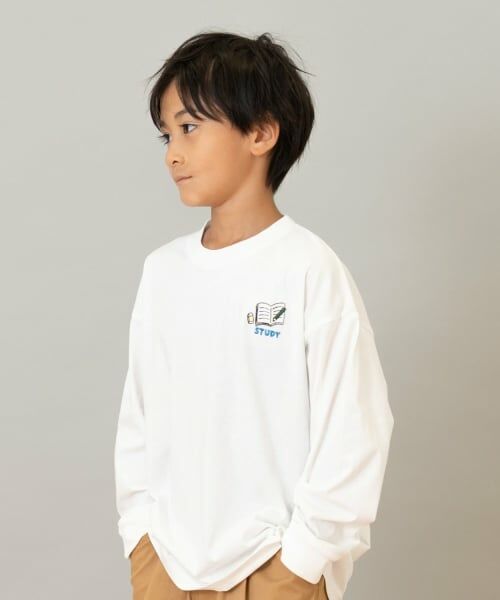 and D.petitmain / アンドディー. プティマイン Tシャツ | 【綿100】【365D.】サブジェクト刺繍ロンT | 詳細2