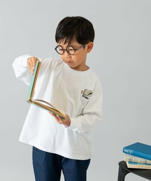 and D.petitmain / アンドディー. プティマイン Tシャツ | 【綿100】【365D.】サブジェクト刺繍ロンT | 詳細4